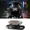 Motorcycle Tail Light, Motorbike Integrated Running Brake Stop Lamp with License Plate Bracket, Vehicle Turn Signal Lighting, Compatible With Motorbicycle Street Bike (Black/Black)
