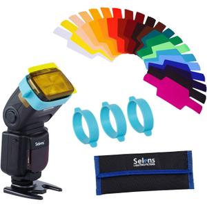 Selens Universal Lighting Filter Kit - 20pcs Color Correction Gels for Camera Flash & Studio Lighting