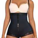 SHAPELLX Fajas Colombianas Shapewear for Women Tummy Control Postpartum Body Shaper Butt Lifting Open Bust Bodysuit, 2XL