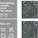 BGment Kids Blackout Curtains for Bedroom - Grommet Thermal Insulated Silver Star Print Room Darkening Curtains for Living Room, Set of 2 Panels (42 x 54 Inch, Dark Grey)