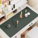 Makeup Mat for Vanity, Desk Pad Protector(47.2"*23.6'', Dark Green)
