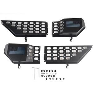 Automotive Metal Front Door Storage Organizer Pockets,Compatible For Wrangler JL JLU 4XE 2018-2024 (Black)