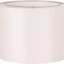 Wellmet 13"x13"x10" Assembly Required Lampshade for Table Lamp, Bedside Lamp, Floor Lamp, Fabric Drum Lampshade Classic Modern Style, Spider Fitter, Cream White