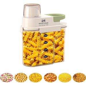 Cereal Containers Storage with Pour Spout Airtight Food Storage Containers Cereal Dispenser Sealed Kitchen Canisters for Nuts Flour Sugar Beans Dry Food, BPA Free (1800ml Green)
