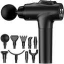 APHERMA Massage Gun, Muscle Massage Gun for Athletes Handheld Electric Deep Tissue Back Massager, Percussion Massage Device for Pain Relief with 30 Speed Levels 9 Heads Black