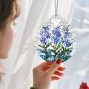 Christmas Ornaments: Stained Glass Ornament, Birth Flower Ornament, Christmas Tree Ornaments & Xmas Tree Decorations Exquisite Holiday Decor, Birth Flower Gifts Perfect Holiday & Xmas Gifts - July