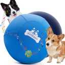 14-inch Interactive Dog Herding Ball  Jingle Inside, Ultra-Durable Dual-Layer for Small & Medium Active Breeds Like Aussies, Collies, Corgis & More | Instinctive Play Indoors & Out (Blue)