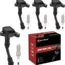 UF735 Ignition Coil Pack and Iridium-Platinum Spark Plugs Set of 4 Compatible with Ford Escape Fusion 2014-2020 1.5L Replaces# DG554, C880