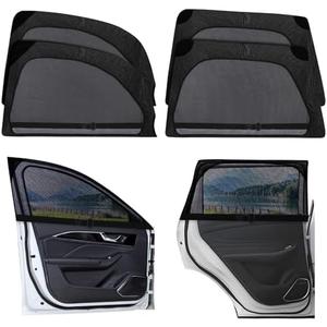 XCBYT Car Window Shades, Car Window Covers to Block UV and Heat, Car Window Screen for Privacy Protection with Elastic Breathable Mesh, Car Window Bug Screens for Camping Napping Dressing, Set of 2