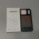 MAKAVO Magnetic for iPhone 17 Pro Max Case with Stand, Compatible with MagSafe, Slim Translucent Matte Military-Grade Drop Protection Phone Cover, Cosmic Orange