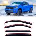 in-Channel Rain Guards for 2007-2021 Toyota Tundra Crewmax, Window Visor Shields Vent Deflector Shade Wind Dark Smoke 2008 2009 2010 2011 2012 2013 2014 2015 2016 2017, Tape-On Outside-Mount, 4PCS
