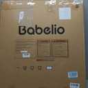 Babelio 29-48" Extra Wide Baby Gate with Adjustable Cat Door,Easy Install Pressure/Hardware Mounted,Auto Close Pet door for Stairs,House,Doorways,Effortless Walk Thru,White