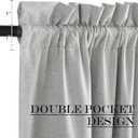 NICETOWN 100% Blackout Sidelight Curtains for Window, Thermal Insulate Covering for Patio Glass Front Door, Faxu Linen French Door Blinds for Kitchen, Light Grey, 1 Panel, 12 x 72 inch