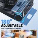 Small Desk Fan, Quiet Portable Table Fan with 100 Speeds, 12 Hrs Cooling, Strong Airflow, Digital Display, 180 Adjustable, Rechargeable Desktop Fan for Bedroom Office Cruise Travel, Black