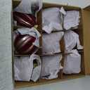 DN DECONATION Burgundy Red Glass Christmas Ornaments, Flocked Velvet Hanging Ball Ornament with Assorted Sizes & Designs, Matte Glass Ornament for Vintage Xmas Tree Home Party Decor (9PCS) (Set of 9)