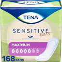 TENA Sensitive Care Incontinence Pads for Women, Bladder Control & Postpartum, Maximum Absorbency, Regular - 168 Count (56 Count (Pack of 3))
