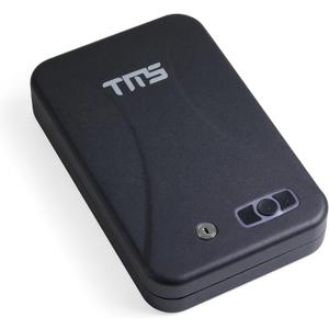 TMS Portable Pistol Safe with Backlit Keypad, 3-8 Digit Passcode & Backup Keys, Travel Gun Safe with Security Cable, Compact Handgun Lock Box for Car, Nightstand, Hotel