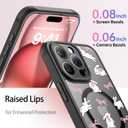 FUNMIKO for iPhone 15 Pro Case Wireless Charging & Military-Grade Protection - Cute Floral Design for Women Girls, Non-Slip Matte Cover with Shockproof Corners - Adorable Rabbit and Bows