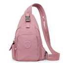 Corduroy Crossbody Sling Bag for Women, Cross Body Sling Chest Bag for Shopping Hiking with Dual Purpose Strap Pink