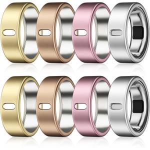 8 Pack Cover Compatible with Oura Ring Gen 4/Oura Ring Gen 3 Horizon/Heritage,Charging Derectly,Matte Texture Wear-Resistant Anti-Scratch TPU Protector for Oura Rings Women MenB,Size 8 (Gold x 2+Silver x2+Rosegold x2+Pink x2)