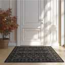 Ruaruarug Area Rug Non Slip Machine Washable Ultra Soft Living Room/Bedroom/Kitchen/Outdoor/Classroom Black Grey, 2'3'