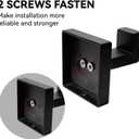 3 x 2 Pack Heavy Duty Stainless Steel Towel Hooks,Wall Mounted Square Robe Hooks,Holder Robe Hooks for Bathroom, Kitchen, Bedroom,Matte Black
