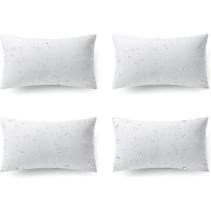 Phantoscope 12 x 20 Outdoor Pillow Inserts - Pack of 4 Outdoor Pillows Water Resistant Throw Pillow Inserts Hypoallergenic Square Decorative Couch Sham Cushion Stuffer