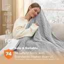 Bedsure GentleSoft Heated Blanket Throw - Soft Ribbed Flannel Electric Blanket, Heating with 6 Time Settings (Up to 10H), 6 Heat Settings & 8Hr Timer Auto Off, Gifts for Grandma (50"x60", Light Grey)