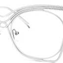 Zeelool Oversized Eyeglasses for Women Square Blue Light Glasses Metal Eyewear Glasses Non Prescription (Silver)