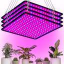 Liliful 4 Pcs Grow Lights Panel 200W Artificial Full Spectrum Grow Lamps with 225 LEDs for Indoor Outdoor Seedling Tent Flowe(Red, Blue)
