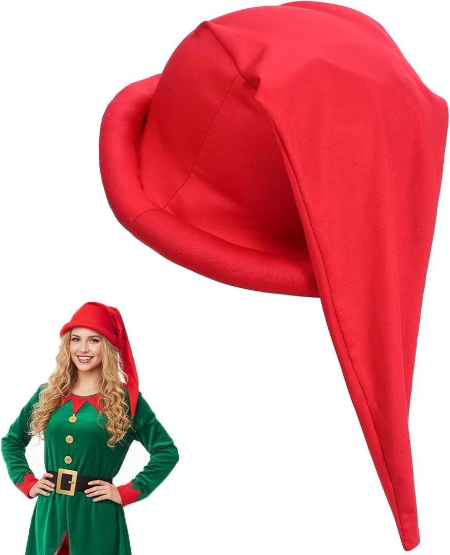 DOITOOL Halloween Cap Gnome Hat, Decorative Hat Cosplay Costume Prop, Halloween Party Decoration, Polyester (Red)