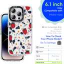 for iPhone 14 Pro Case, [Daisy Strawberry] Cool Aesthetic Pattern for Women, [11FT Military-Grade Drop Tested] Slim Crystal Clear Shockproof TPU Bumper Phone Cover, 6.1"