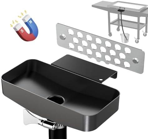 Wide Hook Rear Grease Drainage Funnel for Blackstone Griddle 36 inch with Magnetic Grease Gate, Creative Blackstone Accessories Cup Liners Saving Compatible with Hood, Wind Guard