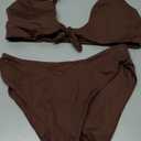 geluboao Bikini Sets for Women High Waisted Two Piece Swimsuit Sexy V Neck Tie Kont Push Up High Cut Bathing Suit,Large