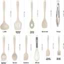 Kitchen Utensil Set - 11 Cooking Utensils - Colorful Silicone Kitchen Utensils - Nonstick Cookware with Spatula Set - Colored Best Kitchen Tools Kitchen Gadgets (Khaki)