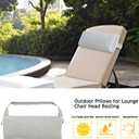 Enipate Outdoor Chaise Lounge Head Pillow, Pack of 2 Water Resistant Headrest Pillows with Elastic Band for Pool Patio Chairs