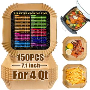 Air Fryer Liners 4QT for Chefman Air Fryer, Airfryer Liners Disposable 7.1 Inch Air Fryer Paper Liners for Instant Pot Vortex Plus 4QT Air Fryers, 150PCS