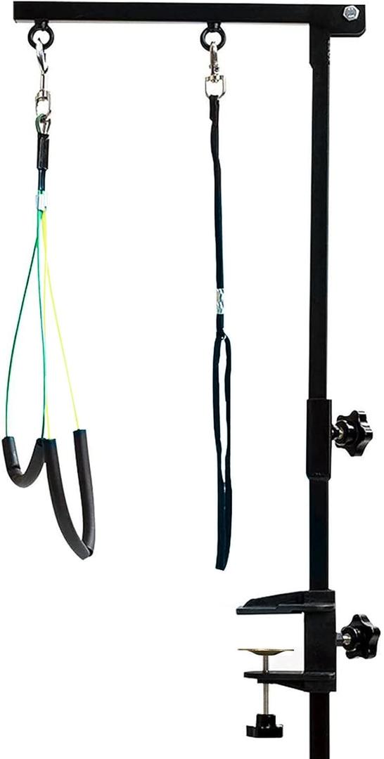 Dog Grooming Arm with Clamp, Dog Grooming Loop Noose and No Sit Haunch Holder for Small Pets, 35.4 Inches, Adjustable Height