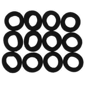 High Elastic Hair Ties 12 Pack Black Thick Hair Band Rope Ponytail Holder for Women