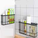 2PC Lid Organizers Inside Cabinet, Cabinet Door Organizer, Self-Adhesive Storage Box, Wall Mounted Metal Storage Boxes,Bathroom/Cabinet/Kitchen Items Organiser Storage Box
