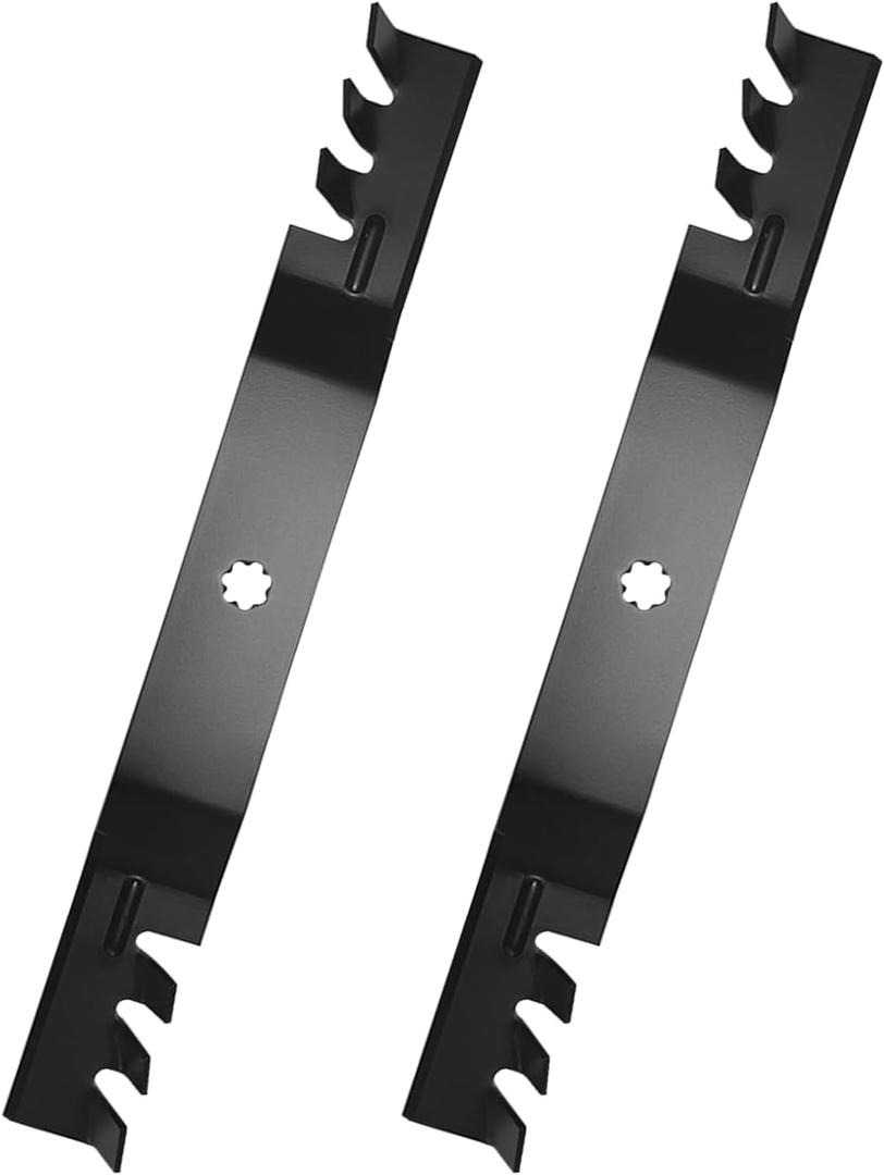 GX22151 GY20850 Gator Mulching Blades Compatible with John Dee re 42 Inch Deck D100 D110 D125 S100 S130 S240 LA100 LA105 LA120 LA135 E100 E120 Lawn Tractor Riding Mower,Toothed Mulching Blade, 2 PACK