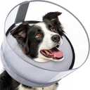 BARKLESS Dog Donut Collar, 2-in-1 Inflatable Dog Collars for After Surgery to Stop Licking Wounds, Patented Protective Donut Cone with High Shield for Large Pets (Grey, L)