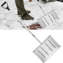 Aluminum Snow Shovel - Heavy-Duty Metal Shovel with D Handle, 55.1 Inch Snow Shovel for Driveway, Mulch Shovel for Clear Snow from Streets, Garages and Factories