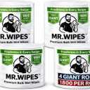 MR. WIPES Premium Bulk Wet Wipes 7200 Wipes (8" x 6"), Eco-Friendly, Safe for All Surfaces & Hands, Ideal for Gyms, Offices & Commercial Use (Aloe Vera Scent)