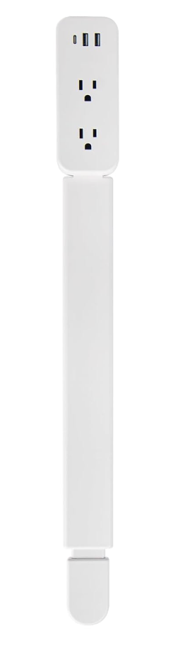 Electrical Outlet Extender Stick - Features USB-A, USB-C and 2 AC Outlets, Extends 22"-34", Rotates 180° Access Hard-to-Reach Outlets, Wall Plug Power Socket Expander Nightstands, Sofa, Desks and More