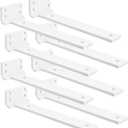 Floating Shelf Brackets 10 inch 8 Pack L Brackets for Shelves White Metal Heavy Duty Shelf Bracket for DIY Decorative with Mounting Hardware