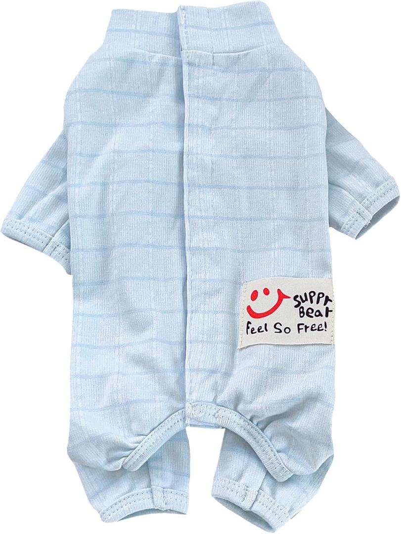 RSS08-Fblue-XS+ Recovery Suit for Surgery - Abdominal Wounds Bandages, Wound Protective Vest - Prevent Licking, Substitute E-Collar - One Size for Female Dogs