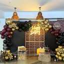 Black Burgundy Gold Balloons Garland Kit Burgundy Maroon Black Metallic Confetti Balloon Arch with Gold Long Balloon Star Foil Balloons for Halloween Birthday Baby Shower Party Decor