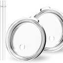 30 oz Tumbler Lid with Straw for YETI, 2 Pack Replacement Cover for Rambler 26 oz Cup, 30 oz Tumbler, 35 oz Straw Mug, Spill Proof Top with Brush, Dishwasher-Safe and Shatter-proof