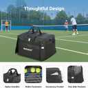 NEEWER Tennis Ball Hopper, Pickleball Retriever Collector Basket Cart Holder Tennis Court Equipment Accessory for Training Teaching, 15.7"x11.8"x11"/40x30x28cm